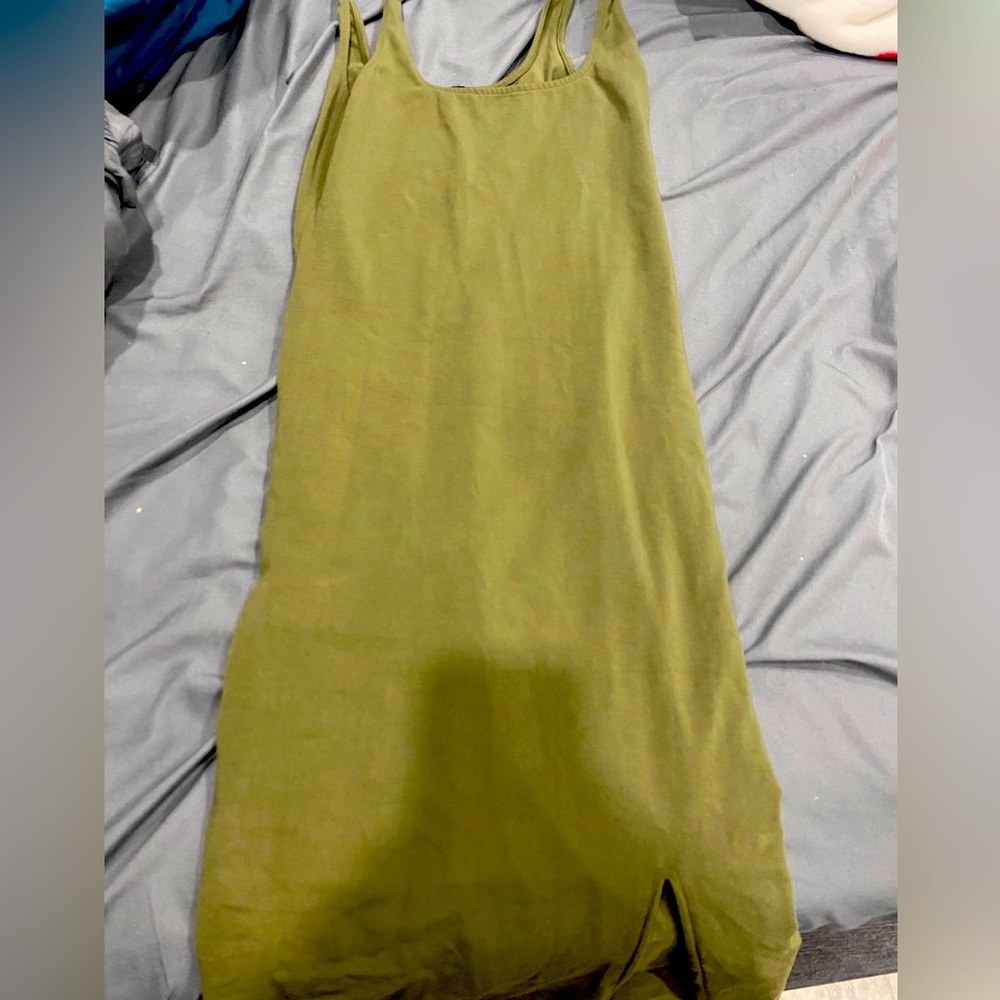 Express cotton dress with slit